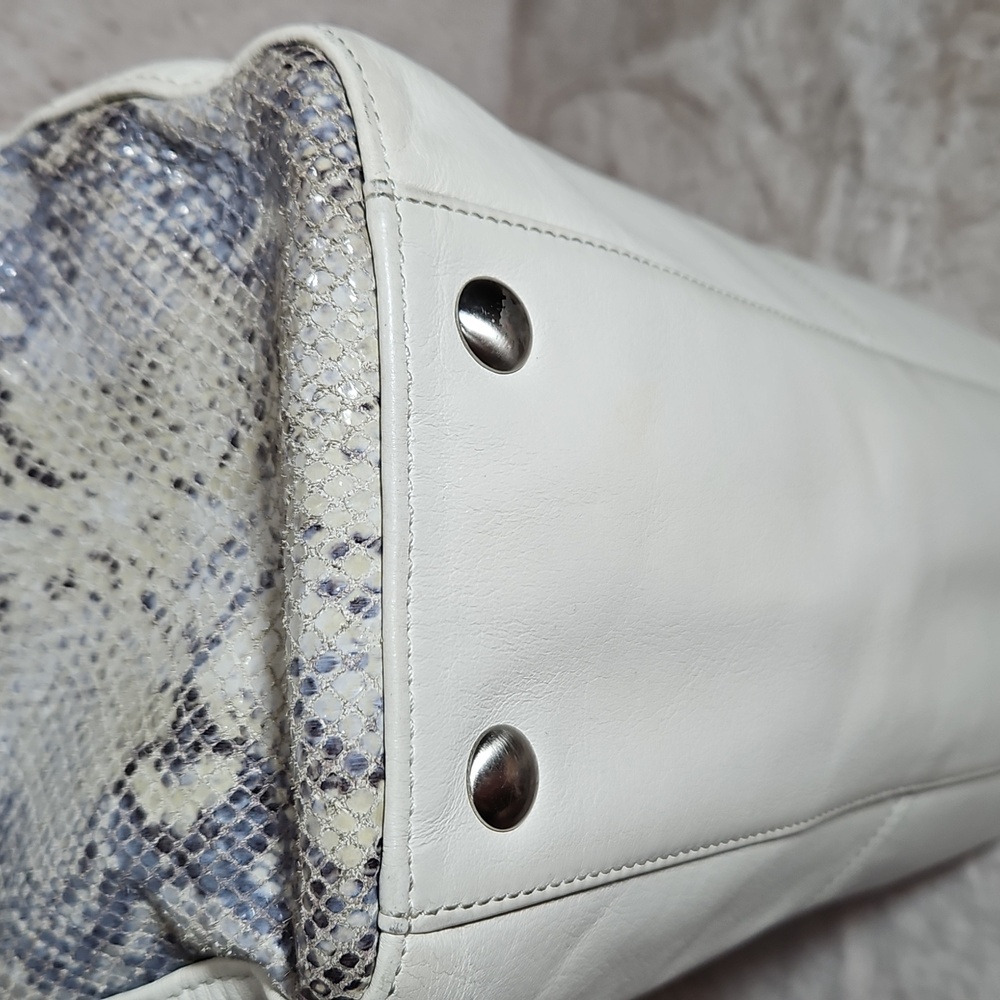 2014 EUC Coach Ivory Mixed Leather Python Alexis … - image 14